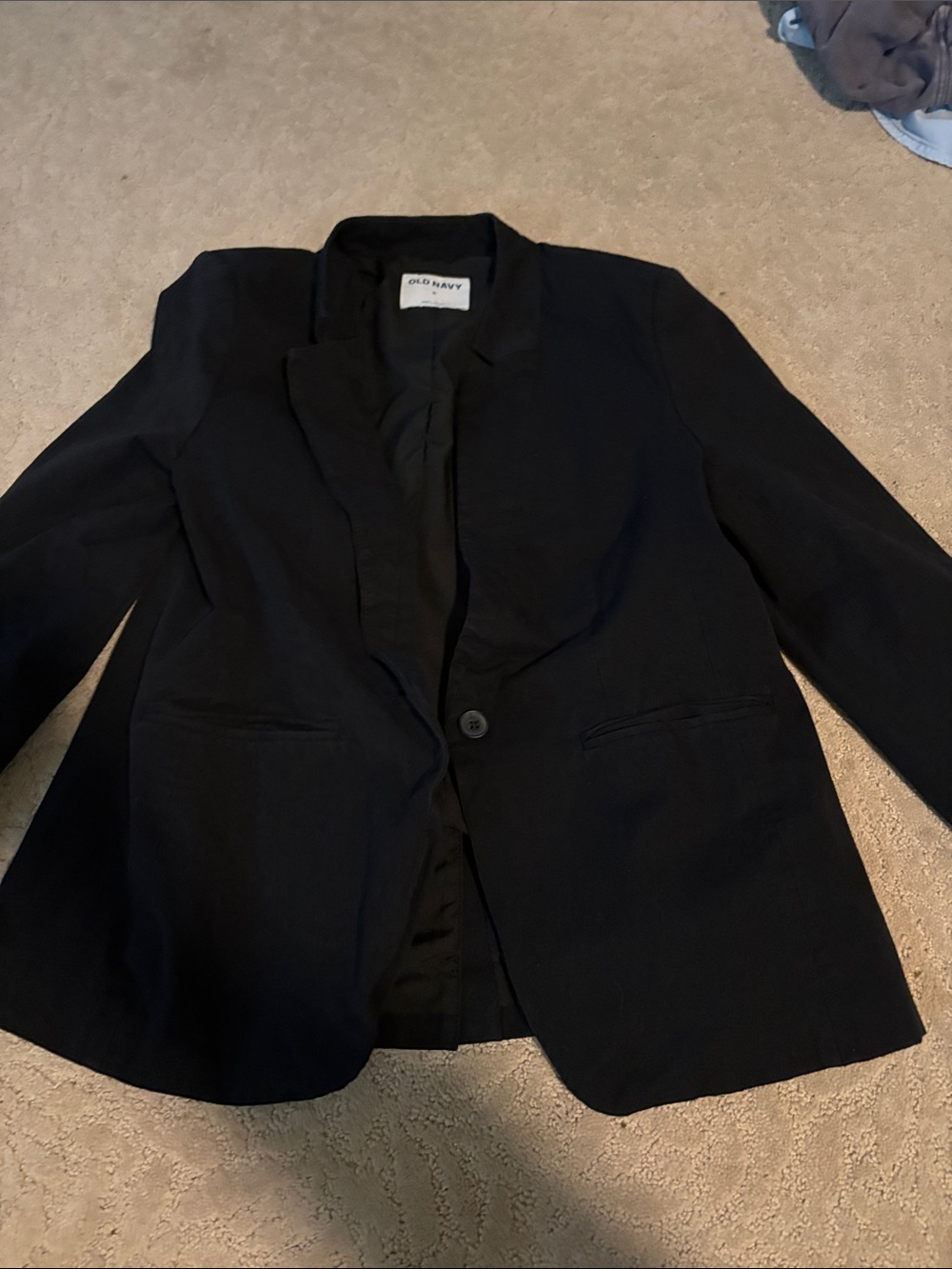 Old Navy Black Single-Button Women's Blazer with Notch Lapel